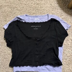 Set of 2 Trendy Crop Tops Size Large